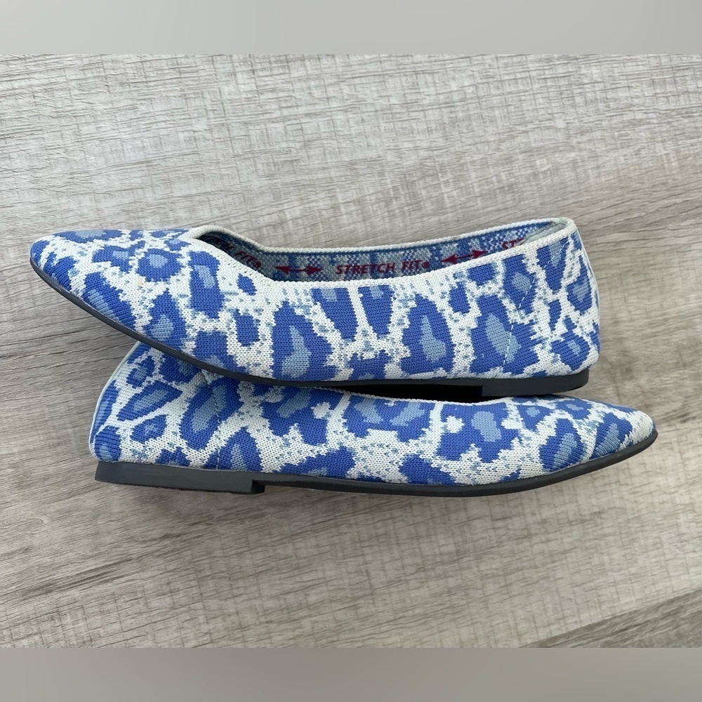 Skechers Womens Sz 5 Leopard Print Washable Knit Slip On Cleo Claw-Some Blue - Picture 13 of 13